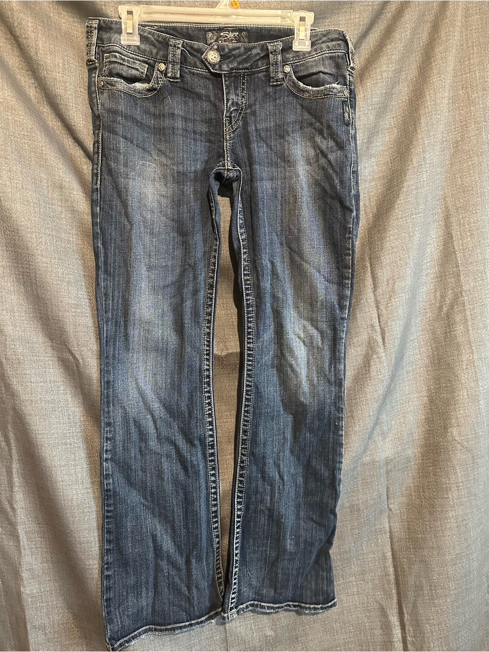 Silver Jeans Women's Blue Bootcut Jeans with Subtle Fading